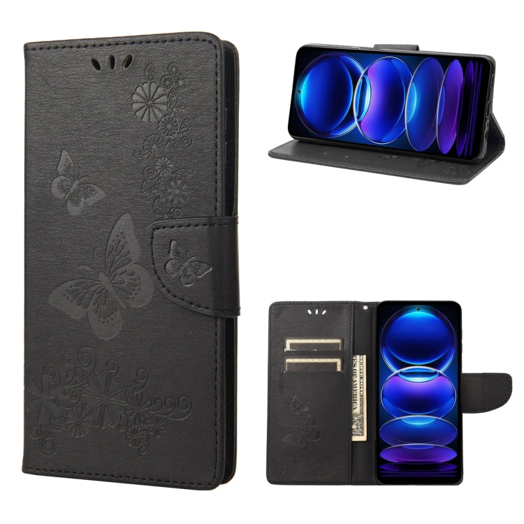 For Xiaomi Redmi Note 12 Pro+ 5G Global Butterfly Embossed Horizontal Flip Leather Phone Case