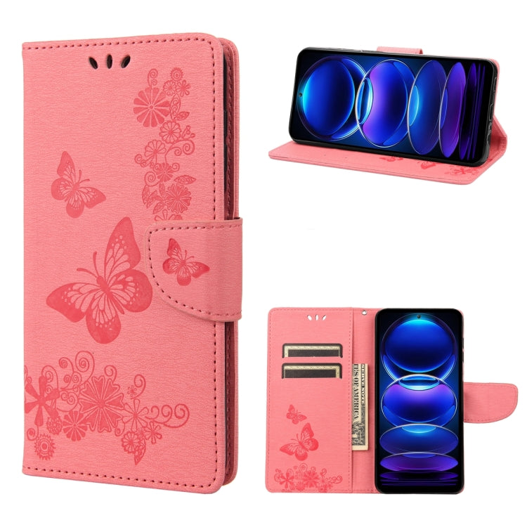 For Xiaomi Redmi Note 12 Pro+ 5G Global Butterfly Embossed Horizontal Flip Leather Phone Case
