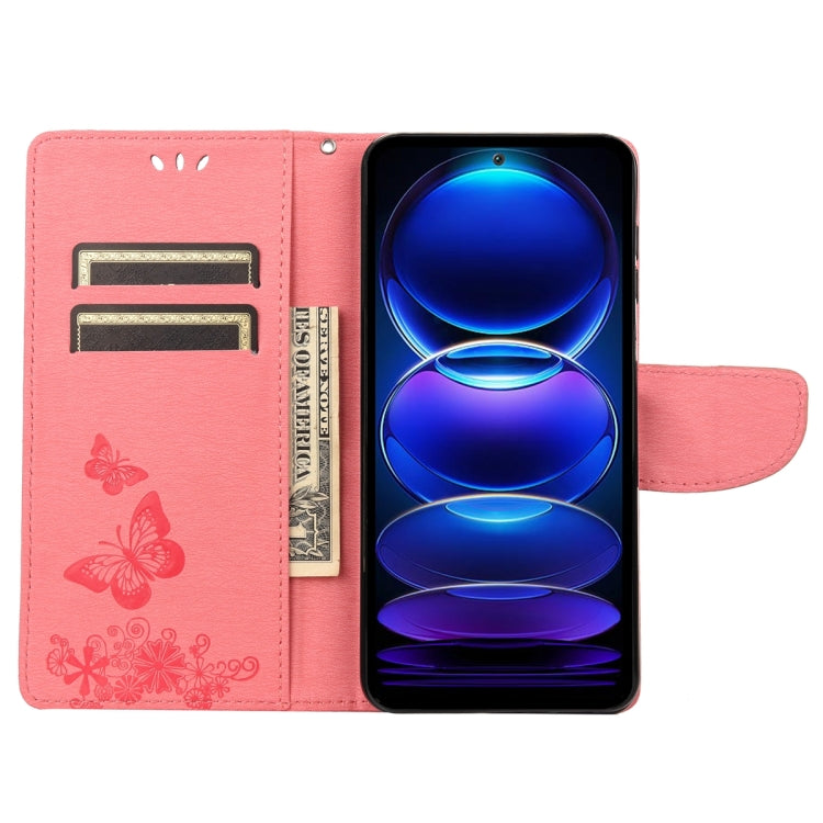For Xiaomi Redmi Note 12 Pro+ 5G Global Butterfly Embossed Horizontal Flip Leather Phone Case