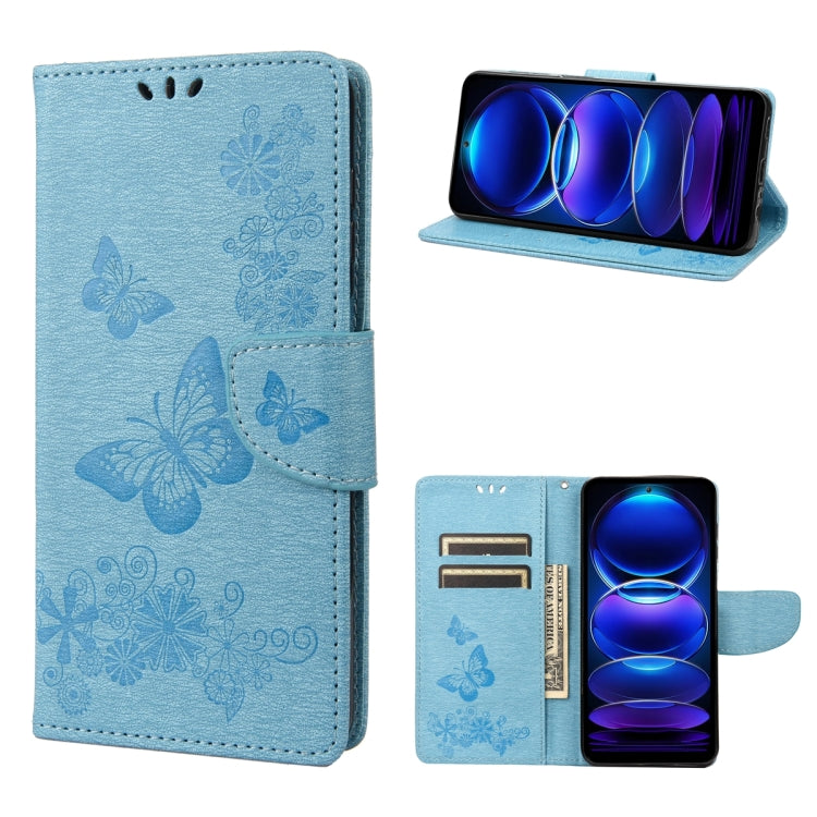For Xiaomi Redmi Note 12 Pro+ 5G Global Butterfly Embossed Horizontal Flip Leather Phone Case