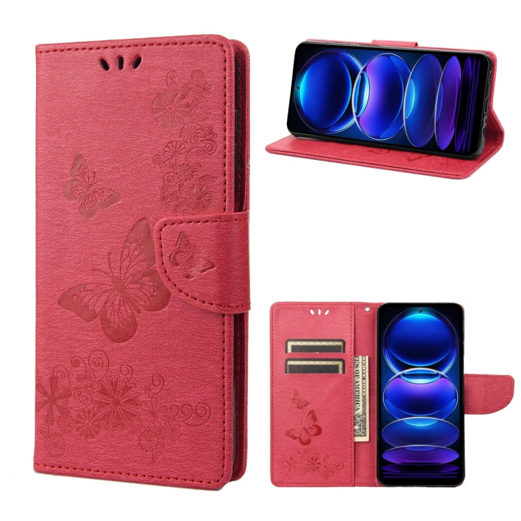 For Xiaomi Redmi Note 12 Pro+ 5G Global Butterfly Embossed Horizontal Flip Leather Phone Case