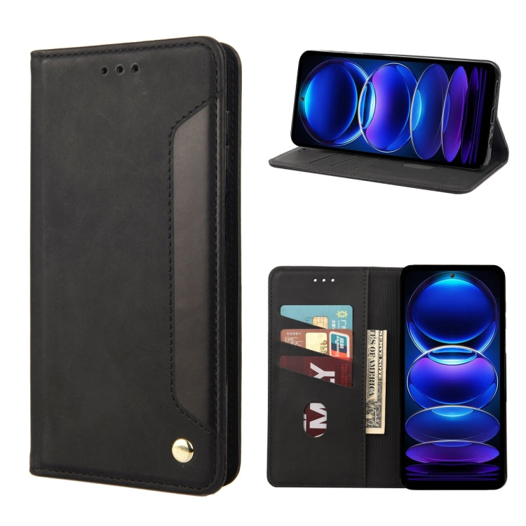 For Xiaomi Redmi Note 12 5G Global / Poco X5 5G Skin Feel Splicing Leather Phone Case