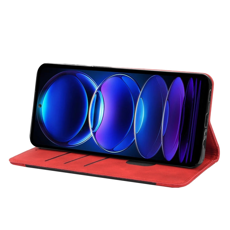 For Xiaomi Redmi Note 12 5G Global / Poco X5 5G Skin Feel Splicing Leather Phone Case