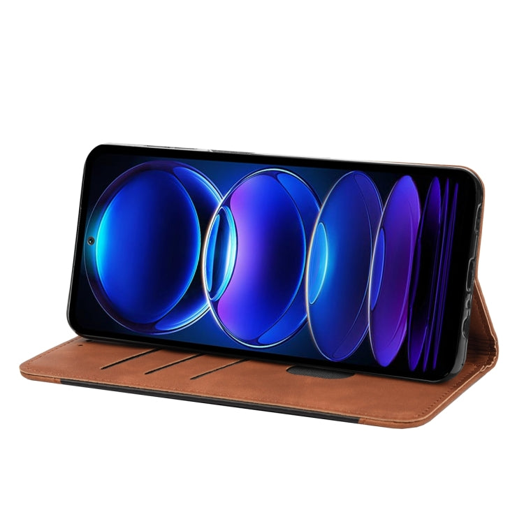 For Xiaomi Redmi Note 12 Pro 5G Global Skin Feel Splicing Leather Phone Case