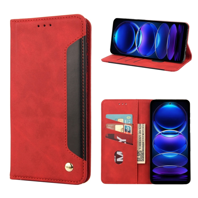 For Xiaomi Redmi Note 12 Pro+ 5G Global Skin Feel Splicing Leather Phone Case