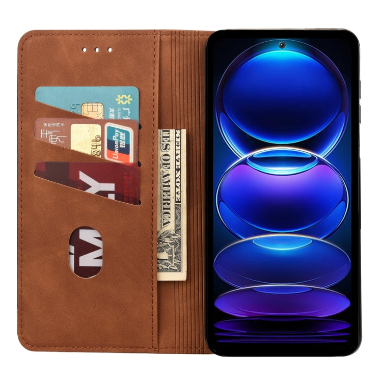 For Xiaomi Redmi Note 12 Pro+ 5G Global Skin Feel Splicing Leather Phone Case