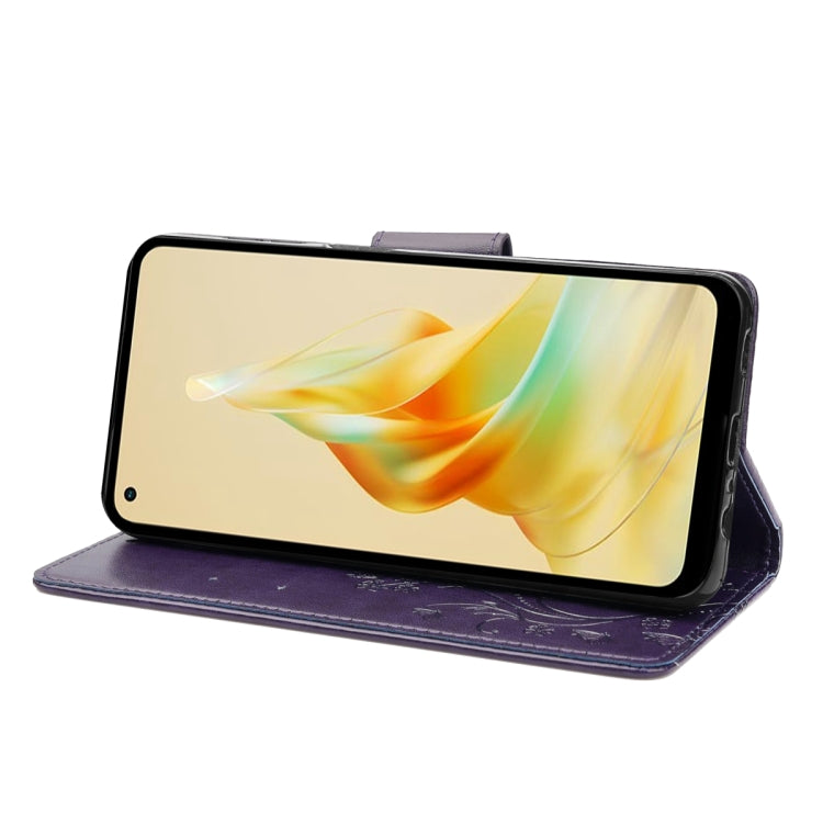 For OPPO Reno8 T 4G Butterfly Flower Pattern Leather Phone Case