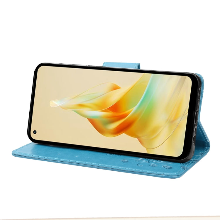 For OPPO Reno8 T 4G Butterfly Flower Pattern Leather Phone Case