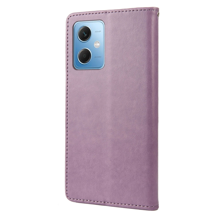 For Xiaomi Redmi Note 12 5G Global / Poco X5 5G Butterfly Flower Pattern Leather Phone Case