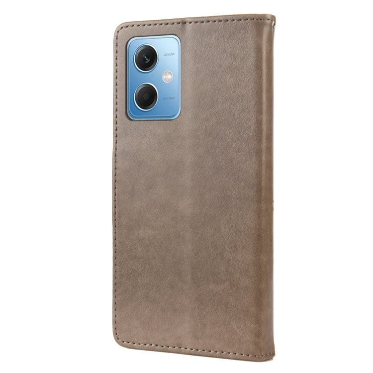 For Xiaomi Redmi Note 12 5G Global / Poco X5 5G Butterfly Flower Pattern Leather Phone Case