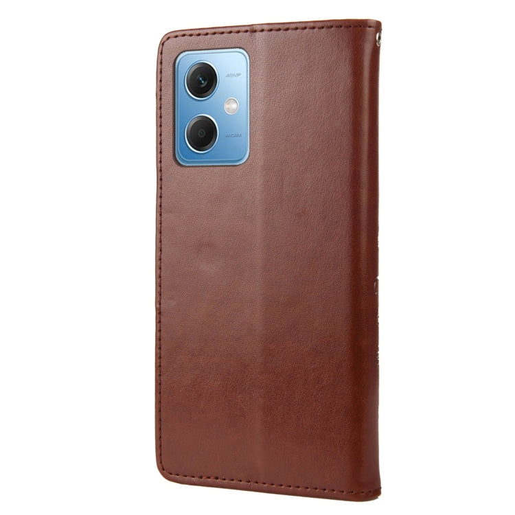 For Xiaomi Redmi Note 12 5G Global / Poco X5 5G Butterfly Flower Pattern Leather Phone Case