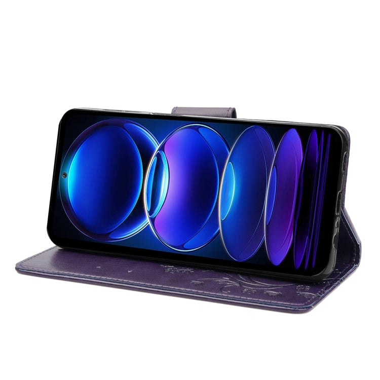 For Xiaomi Redmi Note 12 5G Global / Poco X5 5G Butterfly Flower Pattern Leather Phone Case