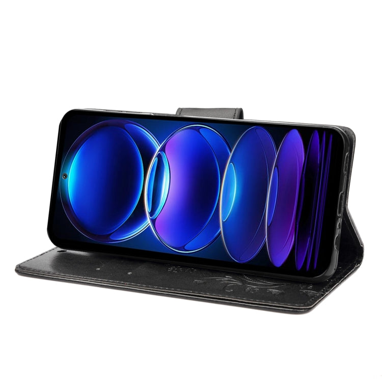 For Xiaomi Redmi Note 12 5G Global / Poco X5 5G Butterfly Flower Pattern Leather Phone Case