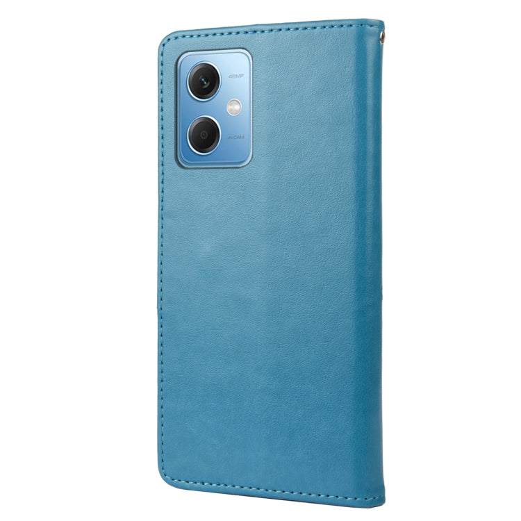 For Xiaomi Redmi Note 12 5G Global / Poco X5 5G Butterfly Flower Pattern Leather Phone Case