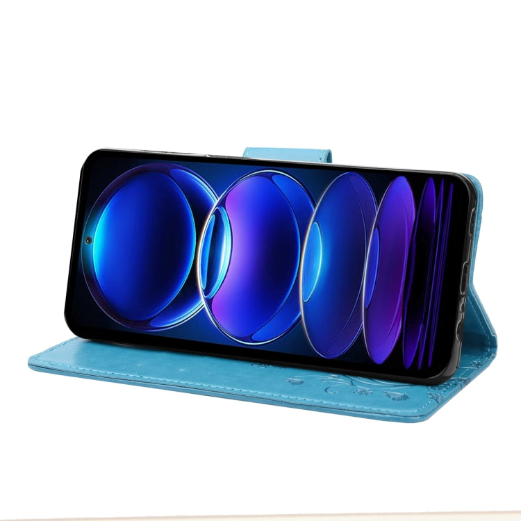 For Xiaomi Redmi Note 12 5G Global / Poco X5 5G Butterfly Flower Pattern Leather Phone Case