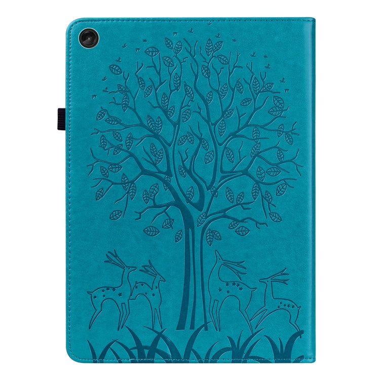 For Lenovo Tab M10 3rd Gen Tree & Deer Pattern Embossed Leather Tablet Case