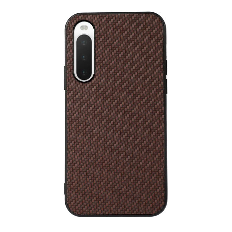 For Sony Xperia 10 V Carbon Fiber Texture PU Phone Case