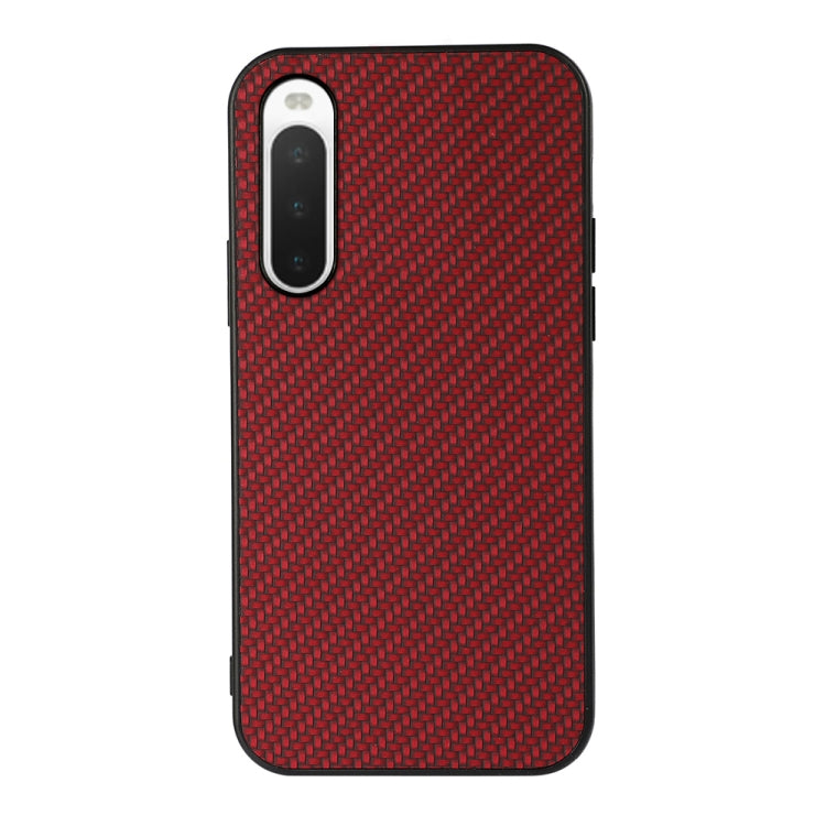 For Sony Xperia 10 V Carbon Fiber Texture PU Phone Case