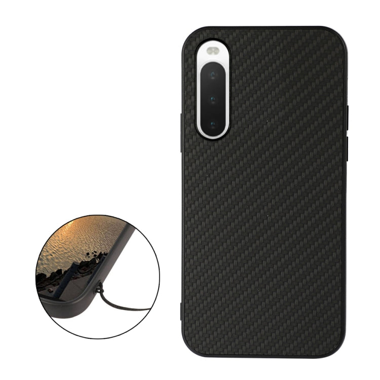 For Sony Xperia 10 V Carbon Fiber Texture PU Phone Case
