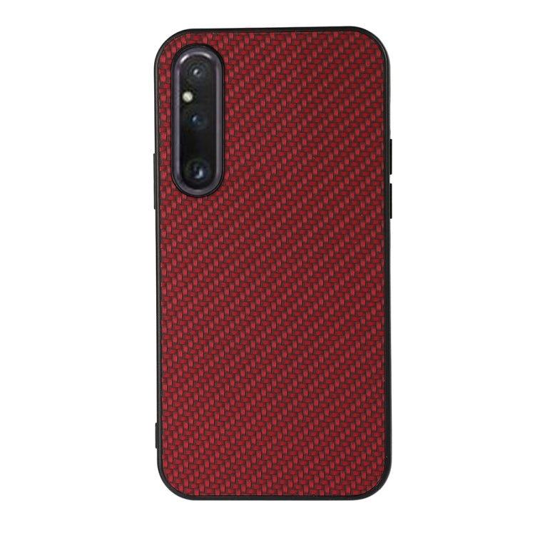 For Sony Xperia 1 V Carbon Fiber Texture PU Phone Case