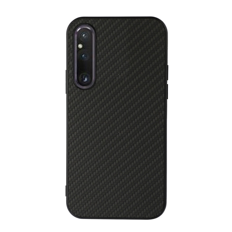 For Sony Xperia 1 V Carbon Fiber Texture PU Phone Case