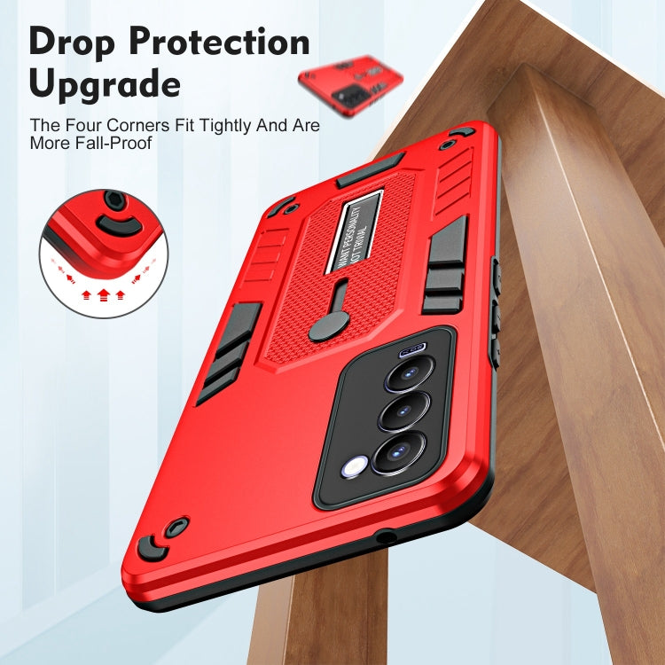 For Tecno Camon 18 / 18T Variety Brave Armor Finger Loop Holder Phone Case