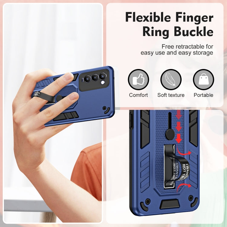 For Tecno Camon 18P Variety Brave Armor Finger Loop Holder Phone Case