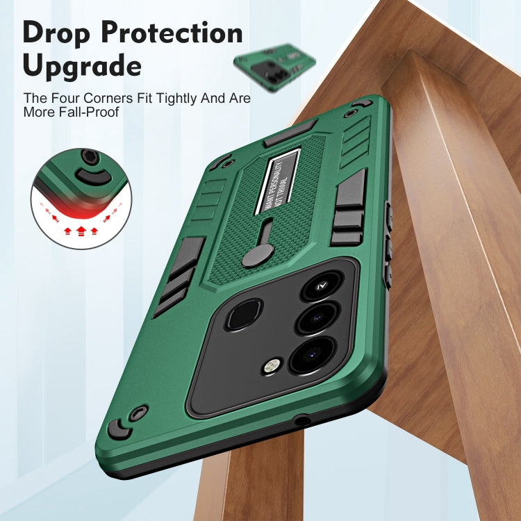 For Tecno Spark G0 2022 / Spark 8/9 Variety Brave Armor Finger Loop Holder Phone Case