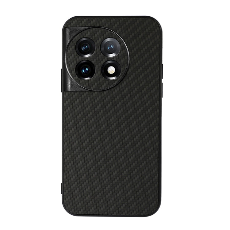 For OnePlus 11 5G Accurate Hole Carbon Fiber Texture PU Phone Case