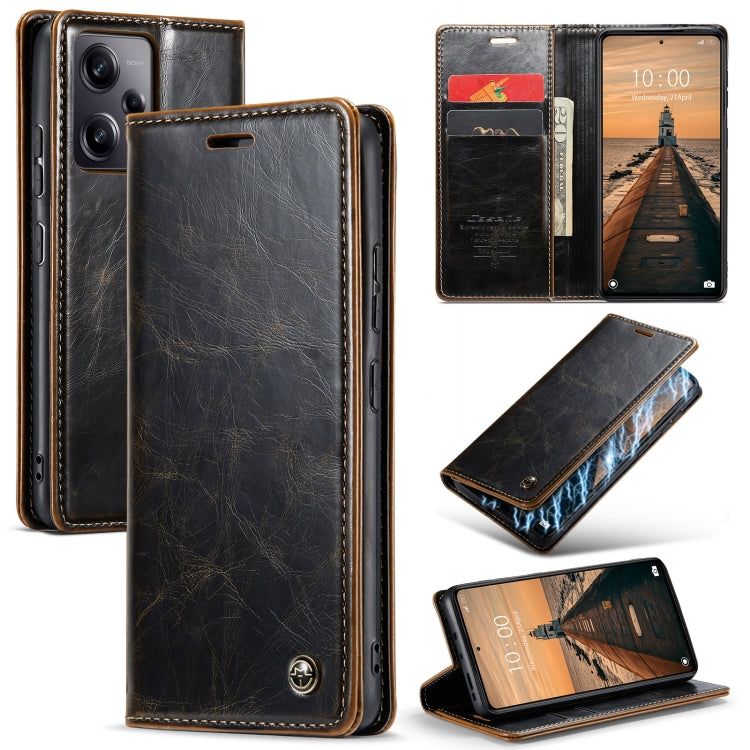 For Xiaomi Redmi Note 12 Pro 5G / Poco X5 Pro CaseMe 003 Crazy Horse Texture Leather Phone Case