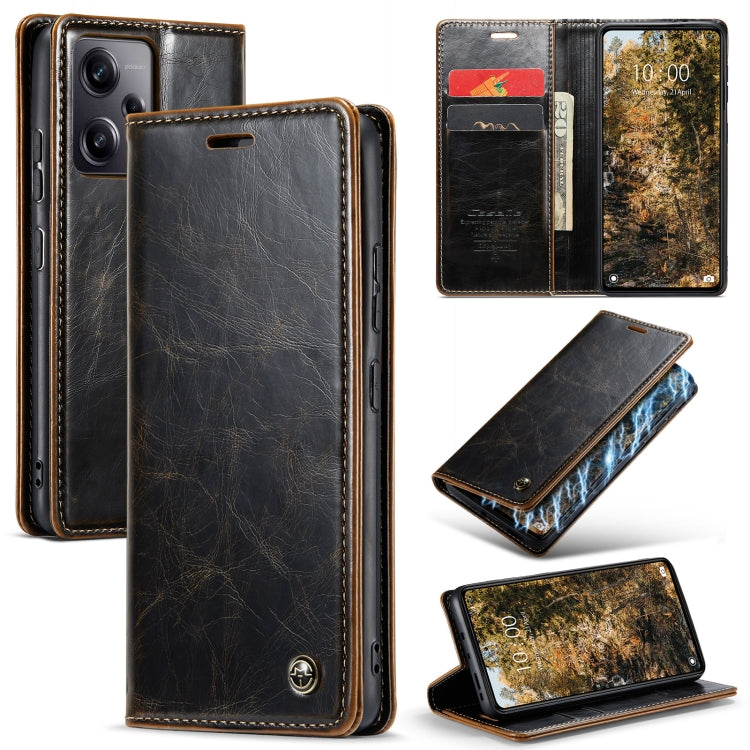 For Xiaomi Redmi Note 12 Pro+ 5G CaseMe 003 Crazy Horse Texture Leather Phone Case