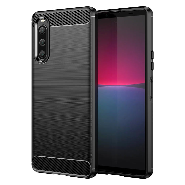 For Sony Xperia 10 V Brushed Texture Carbon Fiber TPU Phone Case