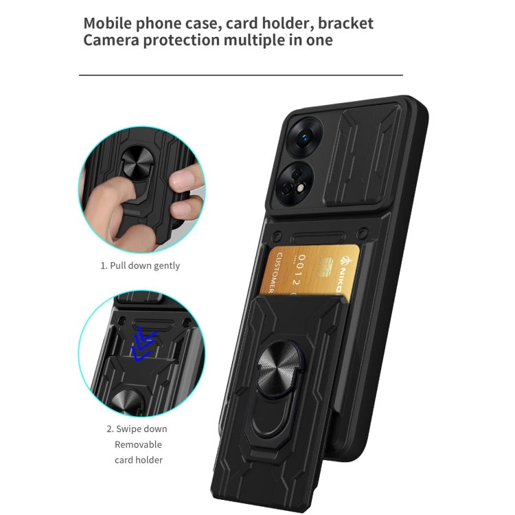 For OPPO Reno8 T 4G Sliding Camshield Card Phone Case