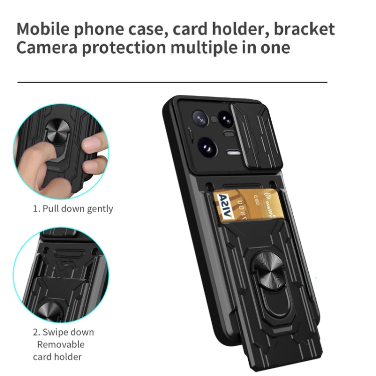 For Xiaomi 13 Pro Sliding Camshield TPU+PC Phone Case with Card Slot