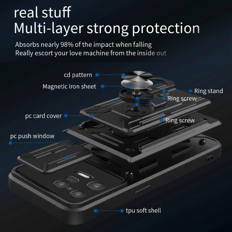 For Xiaomi 13 Pro Sliding Camshield TPU+PC Phone Case with Card Slot