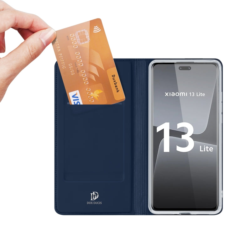 For Xiaomi 13 Lite DUX DUCIS Skin Pro Series Flip Leather Phone Case