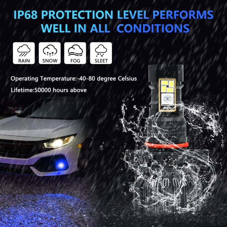 EV23 1 Pair 5202 60W / 15000LM / DC 9-16V IP68 Waterproof Car RGB Fog Light