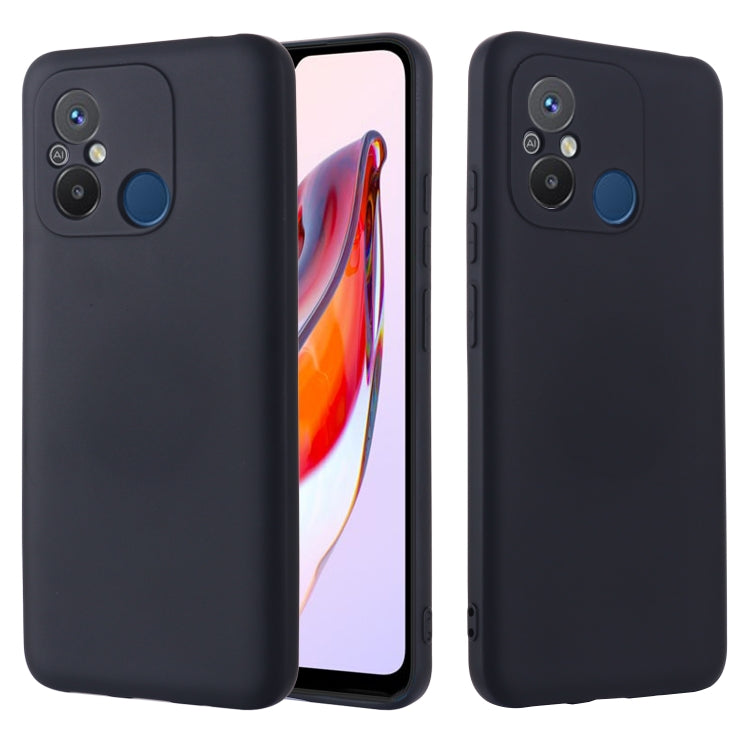 For Xiaomi Redmi 12C / 11A / Poco C55 Pure Color Liquid Silicone Shockproof Phone Case