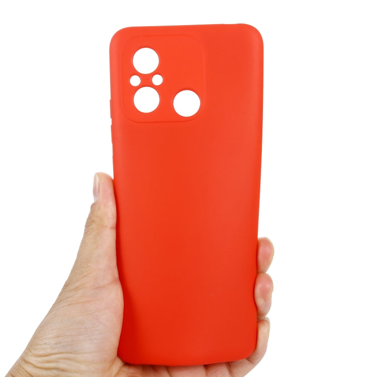 For Xiaomi Redmi 12C / 11A / Poco C55 Pure Color Liquid Silicone Shockproof Phone Case