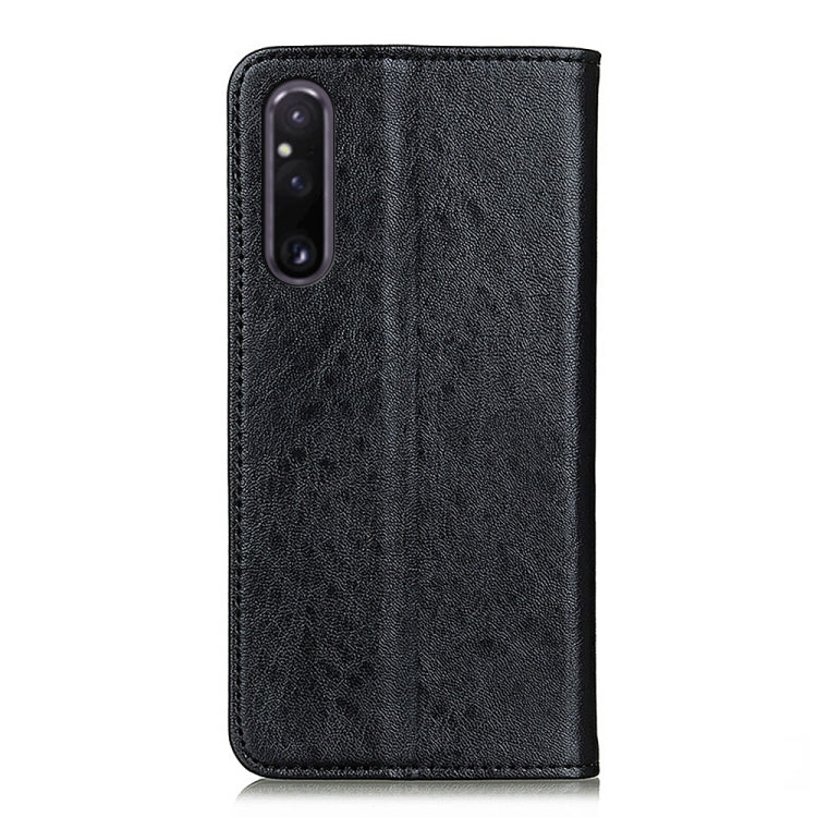 For Sony Xperia 1 V Magnetic Crazy Horse Texture Horizontal Flip Leather Phone Case