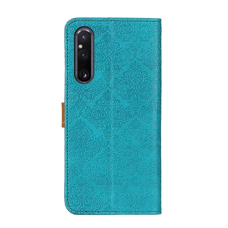 For Sony Xperia 1 V European Floral Embossed Leather Phone Case