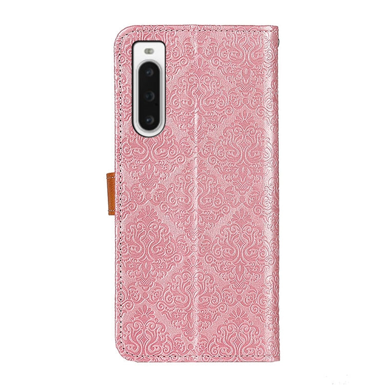 For Sony Xperia 10 V European Floral Embossed Leather Phone Case