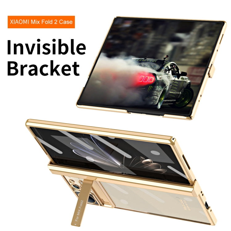 For Xiaomi Mix Fold 2 Electroplated Hinge Transparent Phone Case