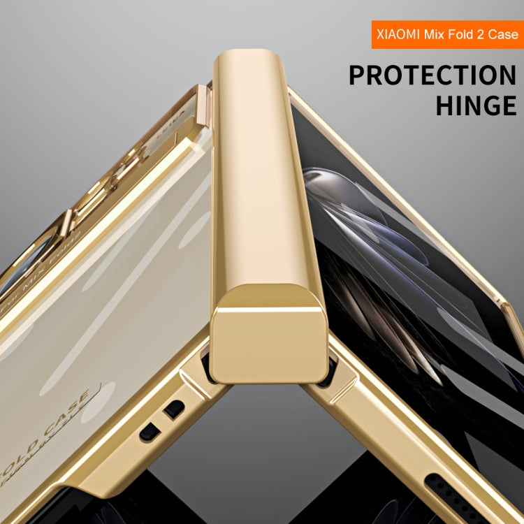 For Xiaomi Mix Fold 2 Electroplated Hinge Transparent Phone Case