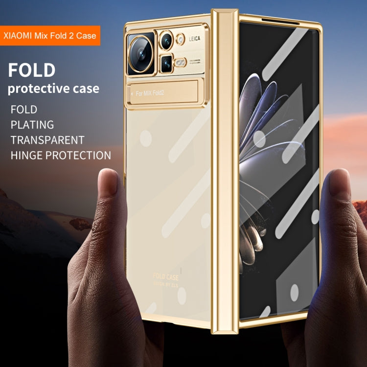 For Xiaomi Mix Fold 2 Electroplated Hinge Transparent Phone Case