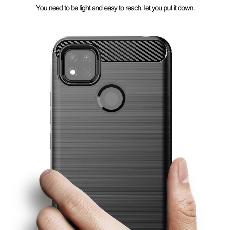 For Xiaomi Redmi 9C NFC Brushed Texture Carbon Fiber TPU Phone Case