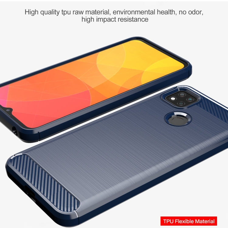 For Xiaomi Redmi 9C NFC Brushed Texture Carbon Fiber TPU Phone Case
