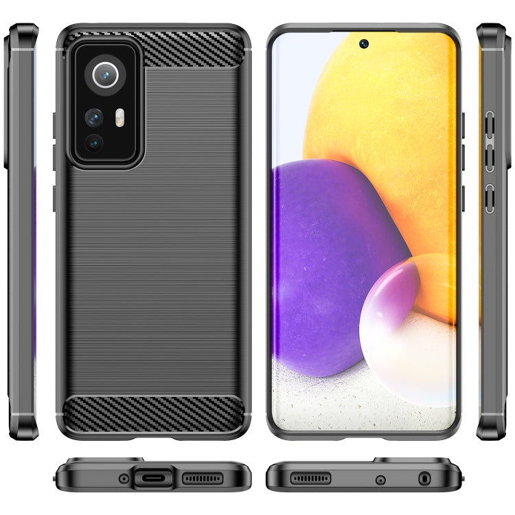 For Xiaomi Redmi 12S Brushed Texture Carbon Fiber TPU Phone Case