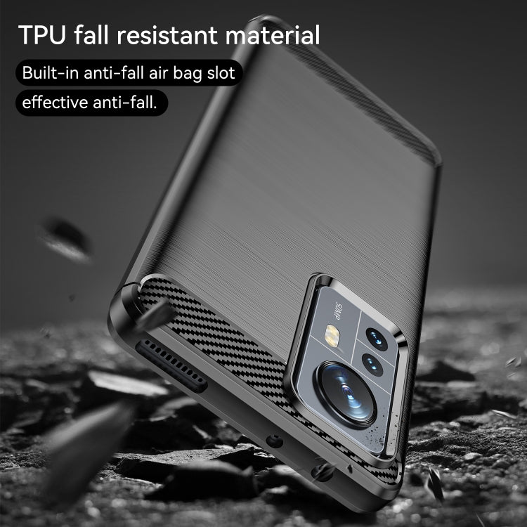 For Xiaomi 12S Pro Brushed Texture Carbon Fiber TPU Phone Case