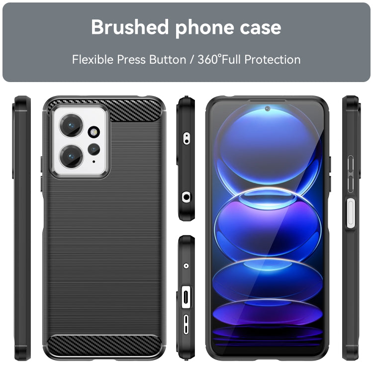 For Xiaomi Redmi Note 12 4G Global Brushed Texture Carbon Fiber TPU Phone Case